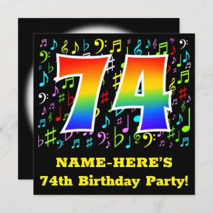 74th Birthday Party:おもしろい音楽記号, Rainbow 74 招待状