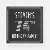 74th Birthday Party:アールデコスタイル+名前をカスタムする スタンダードランチョンナプキン (正面)