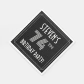 74th Birthday Party:アールデコスタイル+名前をカスタムする スタンダードランチョンナプキン (角)