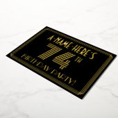 74th Birthday Party —アールデコスタイル「74」 +名前 箔招待状 (回転した状態)