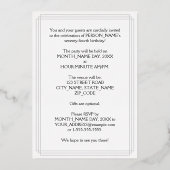 74th Birthday Party – スクリプファンシート&名前をカスタムする 箔招待状 (裏面)