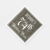 74th Birthday Party — ファンシー Script, フェイク Wood Look スタンダードランチョンナプキン (角)