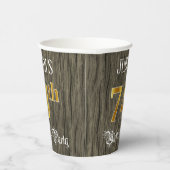 74th Birthday Party — フェイク金ゴールド&ウッドフェイク・ルックス 紙コップ (右)