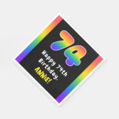 74th Birthday: Rainbow Spectrum # 74, Custom Name スタンダードランチョンナプキン (角)