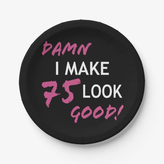 75おもしろい番目の誕生日が良い ペーパープレート (正面)