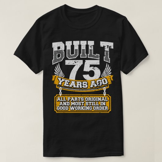 75おもしろい番目の誕生日のシャツヴィンテージ構築年75年 Tシャツ (デザイン正面)