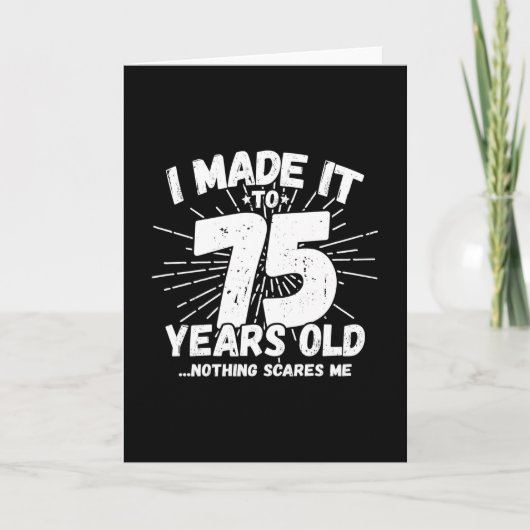75おもしろい誕生日引用文皮肉75歳 カード (正面)