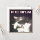 75おもしろい誕生日(Cat) カード (正面/裏面インサイチュ)