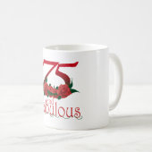 75およびすばらしい第75誕生日数 コーヒーマグカップ (正面右)