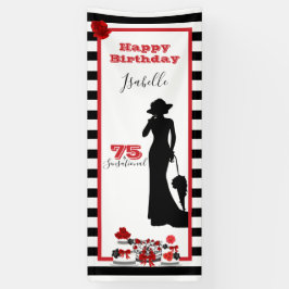 75およびセンセーショナル75誕生日垂直バナー 横断幕