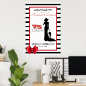 75とモダンセンセーショナルイベントパーティーウェルカムサイン ポスター (ホームオフィス)