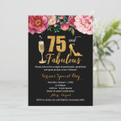 75と女性のための素晴らしい誕生日招待状 招待状 (スタンド正面)