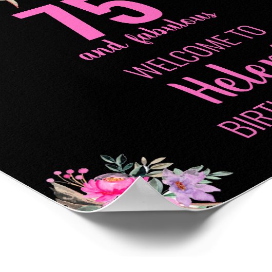 75と素晴らしい黒い誕生日パーティー ポスター (角)