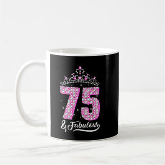 75と素晴らしい75誕生日ダイヤモンドクラウンギフトW コーヒーマグカップ