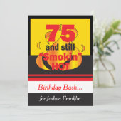 75とStill Smokin Hot - 75誕生日 招待状 (スタンド正面)