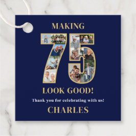 75のいい顔 フォトコラージュ 75歳の誕生日 フェイバータグ