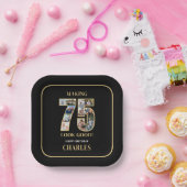 75のいい顔 フォトコラージュ 75歳の誕生日 ペーパープレート (パーティー)
