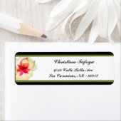 .75インチx 2.25インチ差出人住所カラフルハス花 ラベル (インサイチュ)