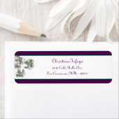 .75インチx 2.25インチ差出人住所孔雀とフラワーブラ ラベル (インサイチュ)