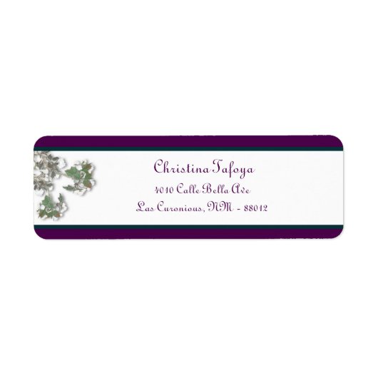 .75インチx 2.25インチ差出人住所孔雀とフラワーブラ ラベル (正面)