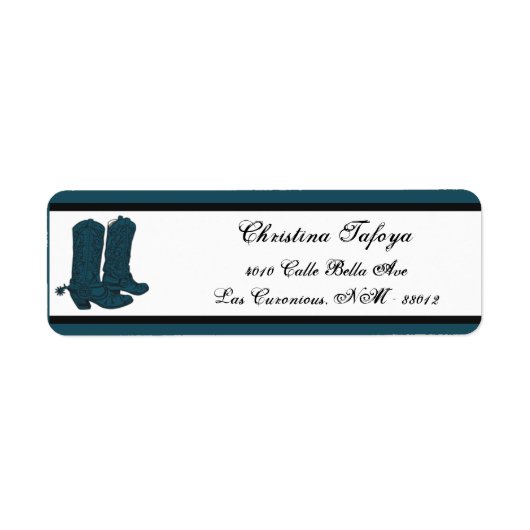 .75インチx 2.25インチ差出人住所西ブルーカウボーイズB ラベル (正面)