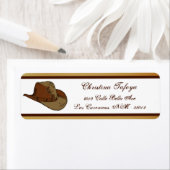 .75インチx 2.25インチ差出人住所西女性のカーボーイ帽子/ボー ラベル (インサイチュ)