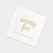 75エレガント誕生日ゴールドフォイルモダンナプキンス 箔ナプキン (左)