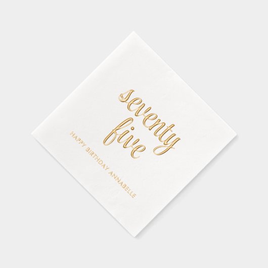 75エレガント誕生日ゴールドフォイルモダンナプキンス 箔ナプキン (右)