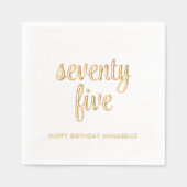 75エレガント誕生日ゴールドフォイルモダンナプキンス 箔ナプキン (正面)