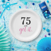 75スチルイット得ことわざ、ピエレガントンク文字誕生日 ペーパープレート (パーティー)