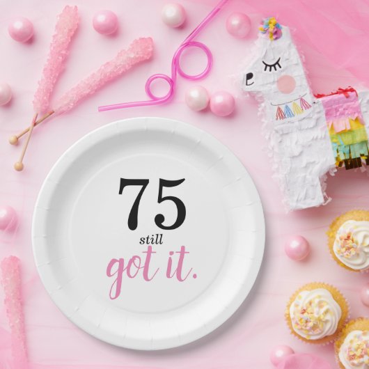 75スチルイット得ことわざ、ピエレガントンク文字誕生日 ペーパープレート (パーティー)