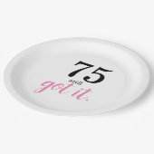 75スチルイット得ことわざ、ピエレガントンク文字誕生日 ペーパープレート (アングル)