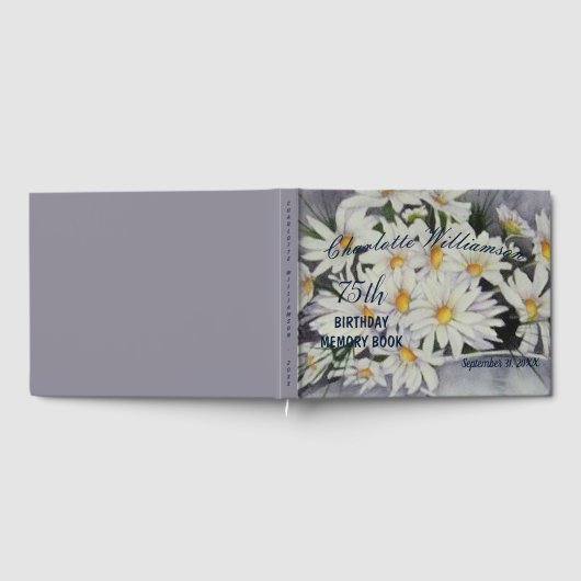 75デイジーブーケフローラ誕生日メモリ ゲストブック (全面)