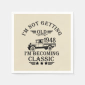 75パーソナライズされたヴィンテージ75歳 スタンダードカクテルナプキン (正面)