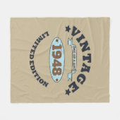 75パーソナライズされたヴィンテージ75歳 フリースブランケット (正面(横))