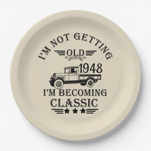 75パーソナライズされたヴィンテージ75歳 ペーパープレート (正面)