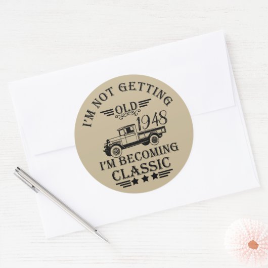 75パーソナライズされたヴィンテージ75歳 ラウンドシール (封筒)