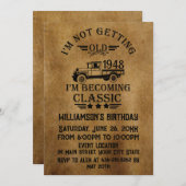 75パーソナライズされたヴィンテージ75歳 招待状 (正面/裏面)