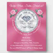 75パーソナライズされた歳の女の誕生日プレゼント フォトプラーク (正面)