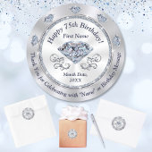 75パーソナライズされた番目の誕生日のステッカー、好意のために、 ラウンドシール