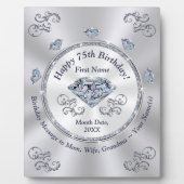 75パーソナライズされた番目の誕生日の女性への贈り物 フォトプラーク (正面)