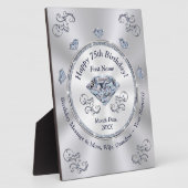 75パーソナライズされた番目の誕生日の女性への贈り物 フォトプラーク (側面)