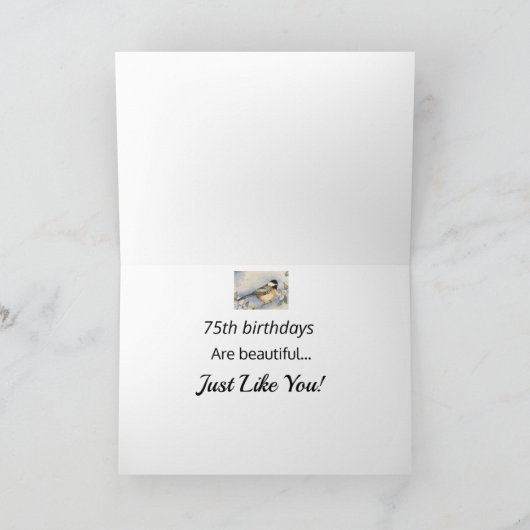 75ビューティフルイヤーズ《鳥》アメリカゴガラフラワーズ誕生日 カード (内部)