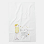 75ミックスドリンクフランスのホリデークリスマスレシピ キッチンタオル (縦)