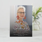 75モダンエレガントth Birthday Party写真 招待状 (スタンド正面)