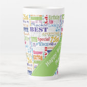 75ユニーク歳の特別誕生日パーティー カフェラテマグ (正面)
