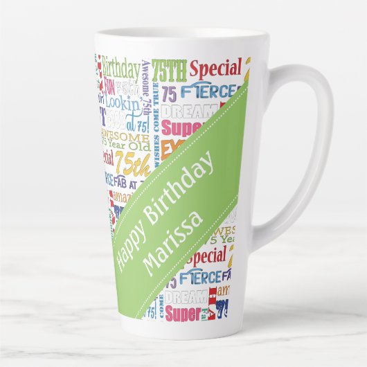 75ユニーク歳の特別誕生日パーティー カフェラテマグ (右)