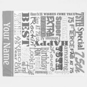 75ユニーク歳の誕生日パーティーの特別贈り物 フリースブランケット (正面(横))