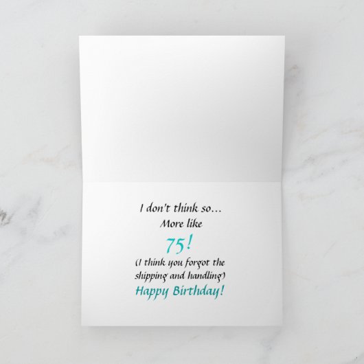 75ユーモアのある番目の誕生日カード カード (内部)