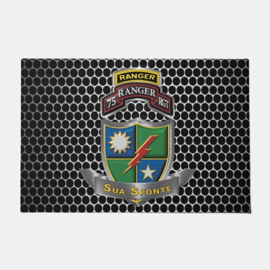 75レンジャー連隊 Sua Sponte ドアマット (正面)